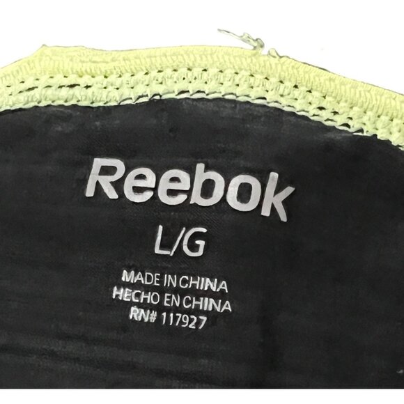 Reebok Black Short Sleeve Racerback Active Shirt Sz Large Womens Black & Yellow - Picture 4 of 14